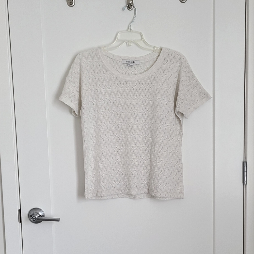 Forever 21 Cotton Crochet Lace Top | Cream